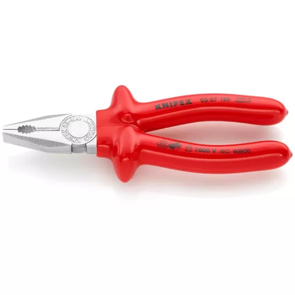 KNIPEX 7-1/4 in. Insulated Combination Pliers with Chrome Finish