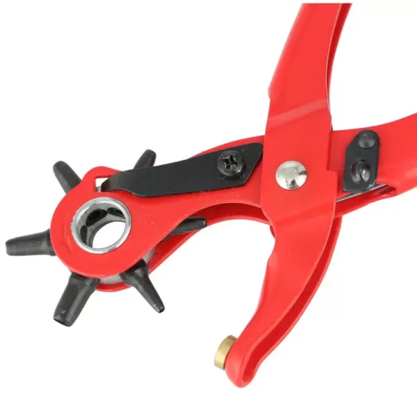 KNIPEX Heavy Duty Forged Steel Revolving Punch Pliers with Red Powder Coating