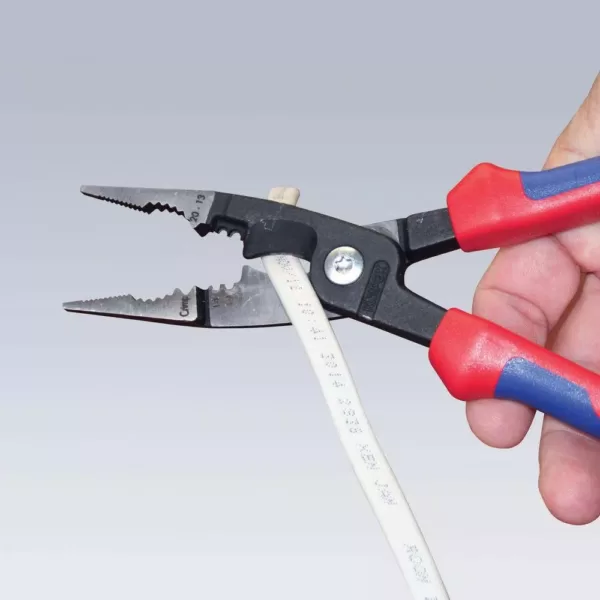 KNIPEX Heavy Duty Forged Steel 6-in-1 Electrical Installation Pliers with Multi-Component Grip