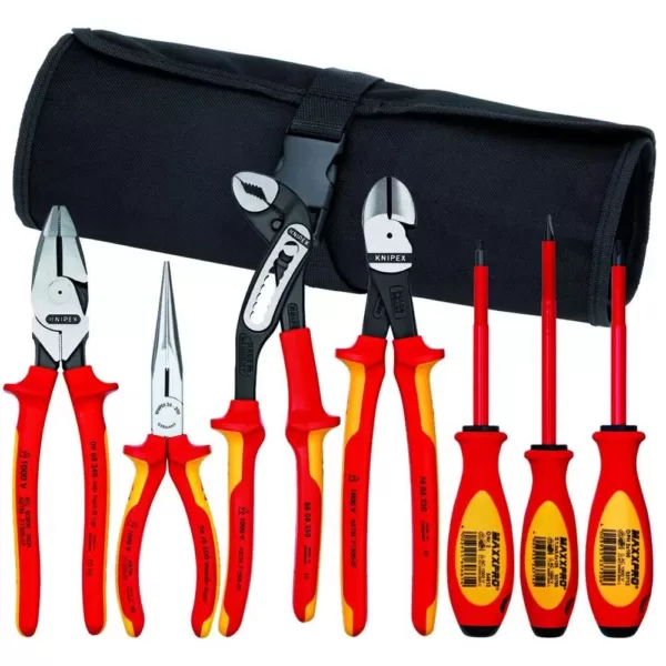 KNIPEX Pliers and Screwdriver Tool Set with Nylon Pouch (7-Piece)