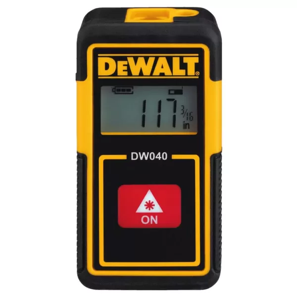 DEWALT 40 ft. Lithium-Ion Rechargeable Pocket Laser Distance Measurer and 25 ft. x 1-1/8 in. Tape Measure