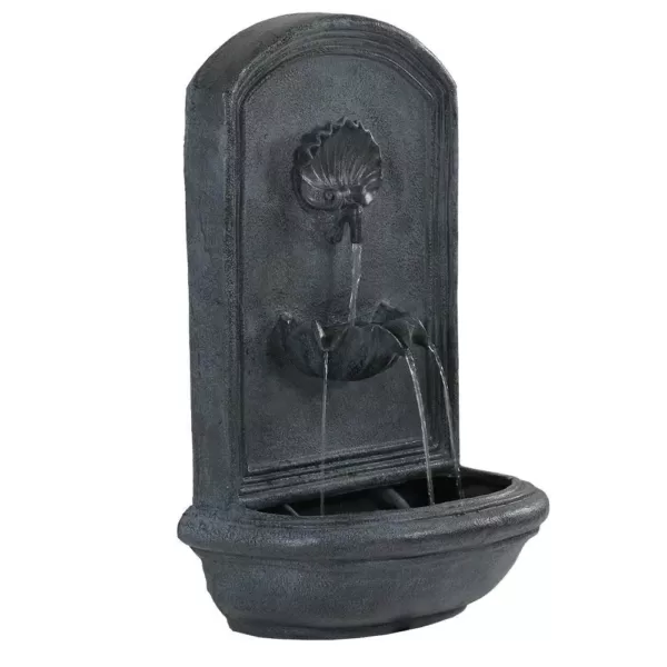 Sunnydaze Decor Seaside Resin Lead Solar Outdoor Wall Fountain