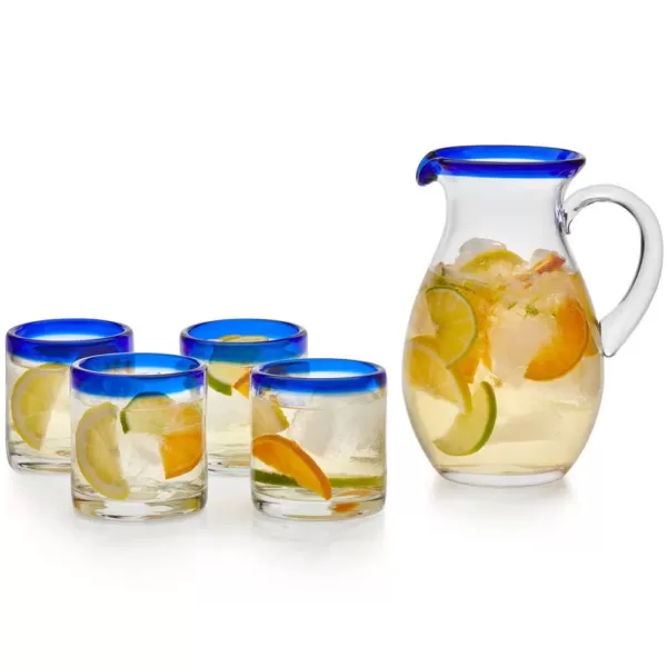 Libbey Sangria 4-Piece Rocks Glass Entertaining Set with Glass Pitcher