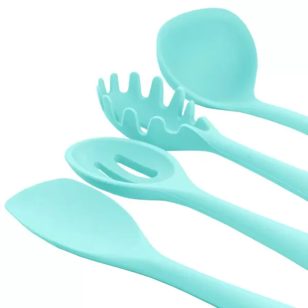 MegaChef Light Teal Silicone Cooking Utensils (Set of 12)