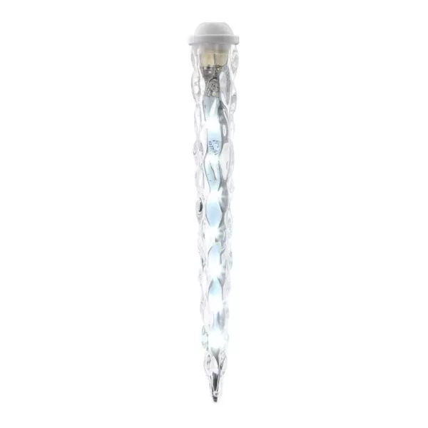 LightShow 8-Light Classic White Shooting Star Varied Size Icicle Light Set