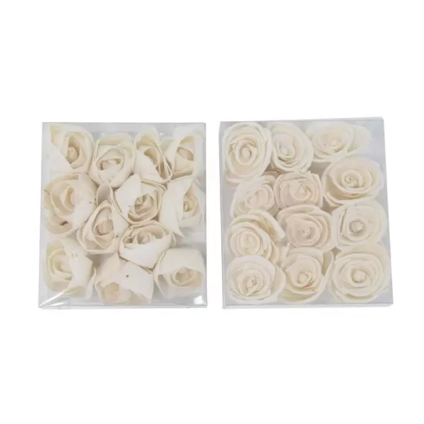 LITTON LANE White Sola Boxed Carnation and Ranunculus Flowers (Set of 2)