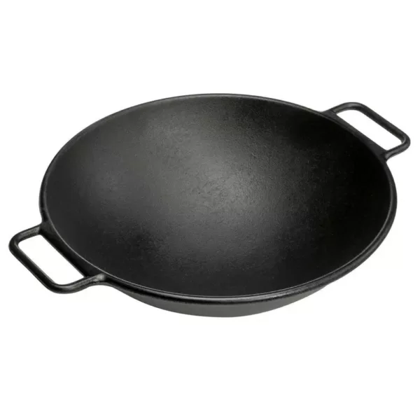 Lodge 14 in. Cast Iron Wok with Loop Handles