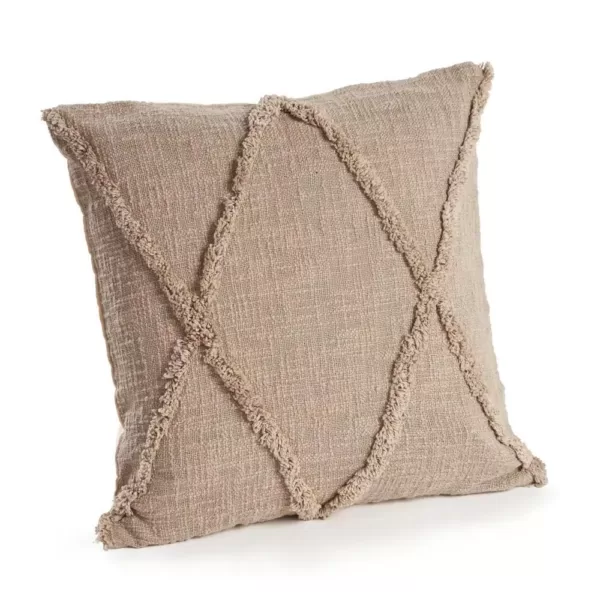 LR Resources Understated Taupe Solid Hypoallergenic Polyester 20 in. x 20 in. Throw Pillow