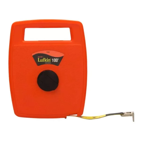 Lufkin 1/2 in. x 100 ft. Engineers Hi-Viz Orange Linear Fiberglass Tape Measure