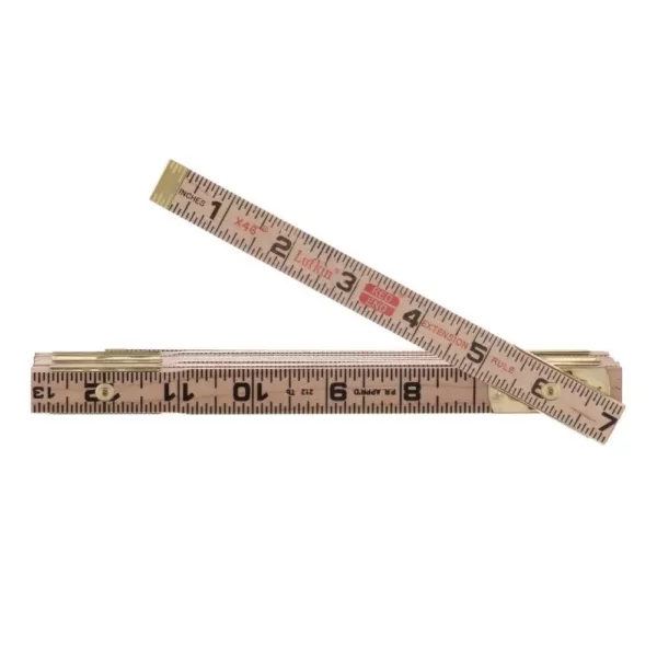 Lufkin 6 ft. Wood Rule Brass Extends