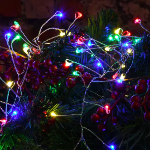 LUMABASE 100-Light LED Battery Operated Multi-color Flashing Firecracker Fairy String Lights