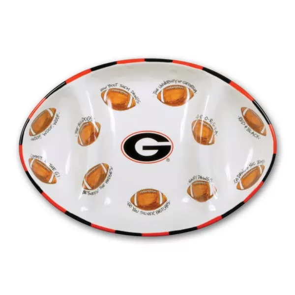 Magnolia Lane Georgia Ceramic Football Tailgating Platter