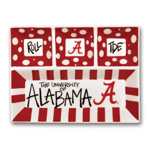 Magnolia Lane Alabama Ceramic 4 Section Tailgating Serving Platter