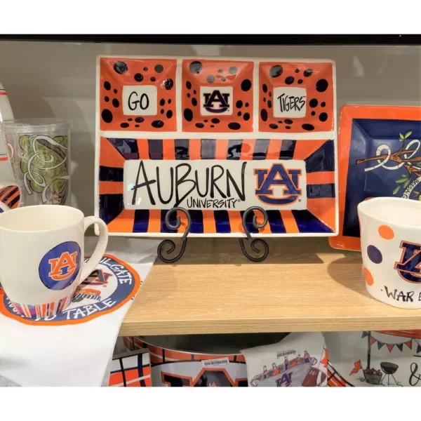 Magnolia Lane Clemson Ceramic 4 Section Tailgating Serving Platter