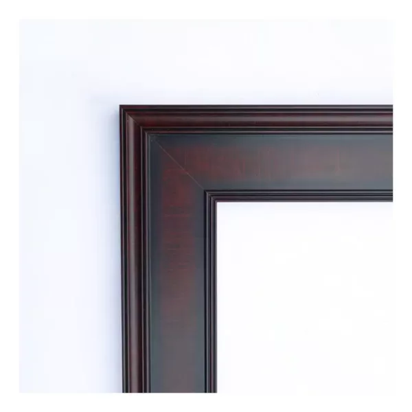 Amanti Art Annatto 33 in. W x 27 in. H Framed Rectangular Beveled Edge Bathroom Vanity Mirror in Mahogany