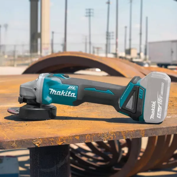 Makita 18-Volt LXT Brushless 4-1/2 in./5 in. Cut-Off/Angle Grinder with Electric Brake, BONUS 18-Volt LXT 5.0 Ah Battery