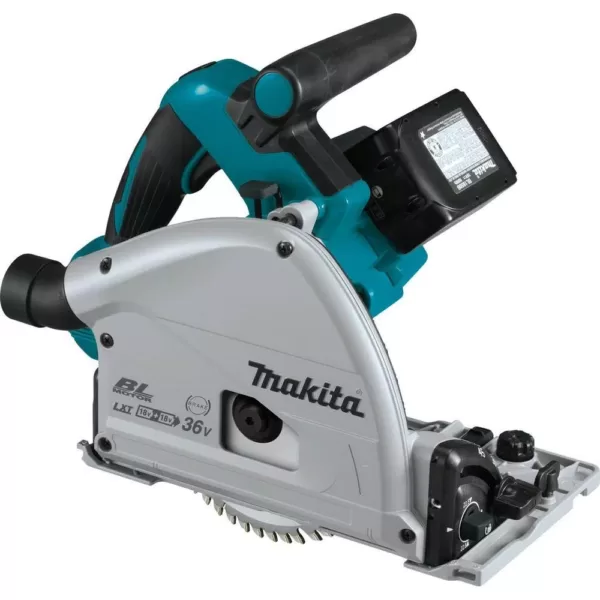 Makita 18-Volt X2 LXT (36-Volt) Brushless 6-1/2 in. Plunge Circular Saw 5.0 Ah with Bonus 18-Volt LXT Cordless Jigsaw