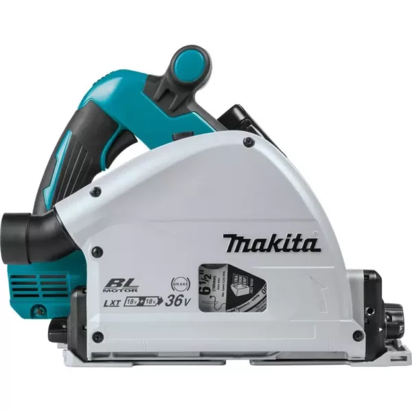 Makita 18V X2 LXT (36V) Brushless 6-1/2 in. Plunge Circular Saw Kit 5.0Ah with bonus Guide Rail and 18V Brushless Impact Driver