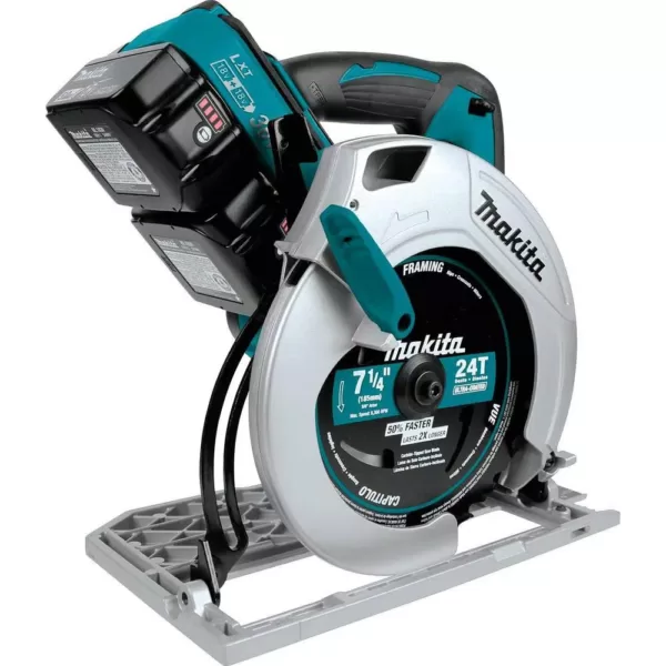 Makita 18-Volt 5.0 Ah X2 LXT Lithium-Ion 36-Volt 7-1/4 in. Cordless Circular Saw Kit with BONUS 2 Batteries 5.0 Ah