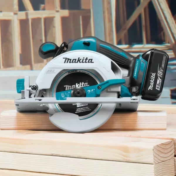 Makita 18-Volt 5.0Ah LXT Lithium-Ion Brushless Cordless 6-1/2 in. Circular Saw Kit