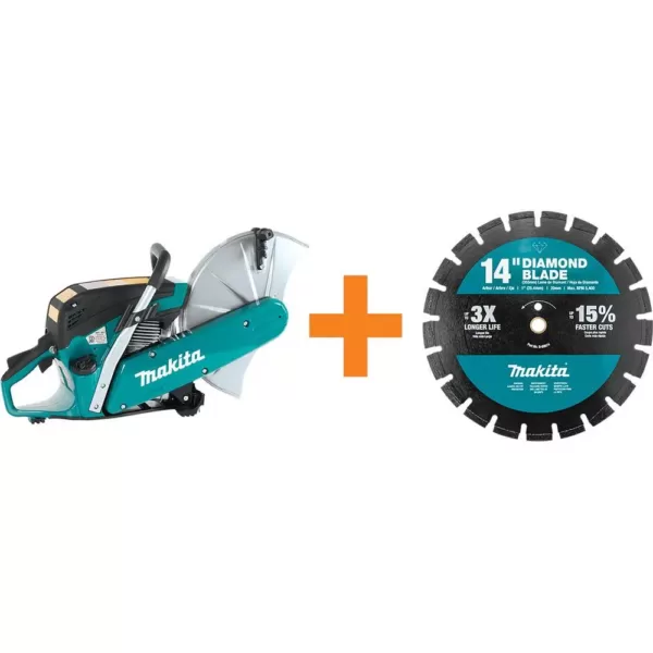 Makita 14 in. 61 cc Gas Saw with bonus 14 in. Segmented Rim Dual Purpose Diamond Blade