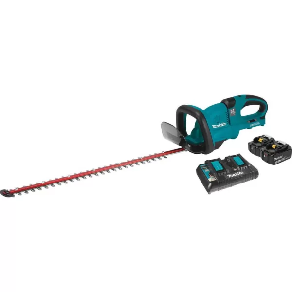 Makita 18-Volt X2 (36-Volt) LXT Lithium-Ion Cordless Hedge Trimmer Kit with Two 5.0 Ah Batteries and Charger