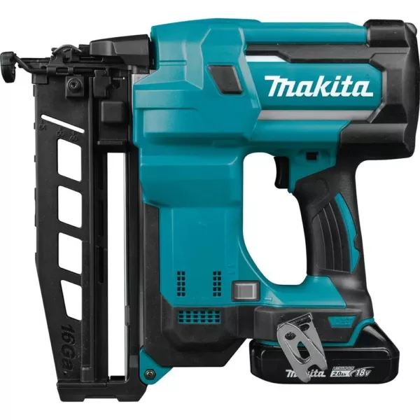 Makita 2-1/2 in. 18-Volt 16-Gauge LXT Cordless Straight Finish Nailer Kit (2.0 Ah) with Bonus 18-Volt LXT Battery Pack 2.0Ah