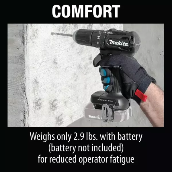 Makita 18-Volt LXT Lithium-Ion Sub-Compact Brushless Cordless 1/2 in. Hammer Driver Drill (Tool Only)