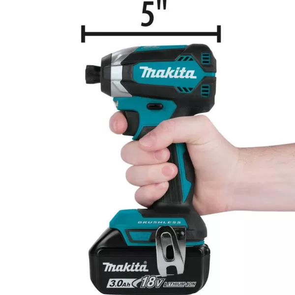 Makita 18-Volt LXT Lithium-Ion Brushless Cordless Impact Driver Kit (3.0Ah) with Impact XPS 35 Piece Impact Bit Set