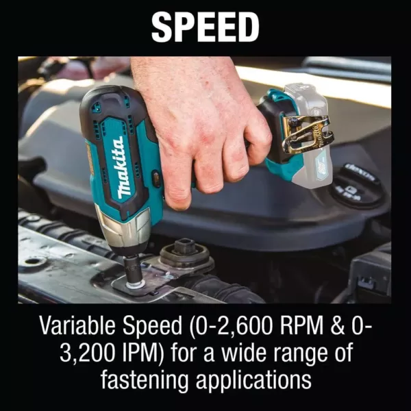 Makita 12-Volt MAX CXT Lithium-Ion Cordless 1/4 in. Sq. Drive Impact Wrench with Bonus 12-Volt MAX CXT Battery Pack 4.0Ah