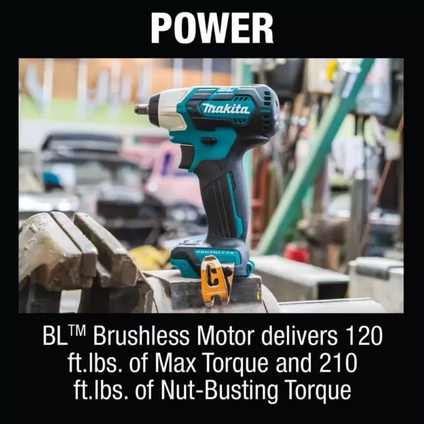 Makita 12-Volt MAX CXT Lithium-Ion Brushless Cordless 3/8 in. sq. Drive Impact Wrench, Tool Only