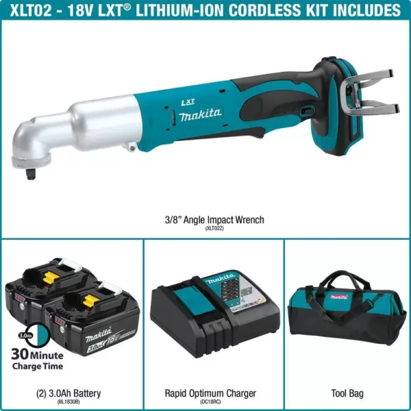 Makita 18-Volt LXT Lithium-Ion Cordless 3/8 in. Angle Impact Wrench Kit