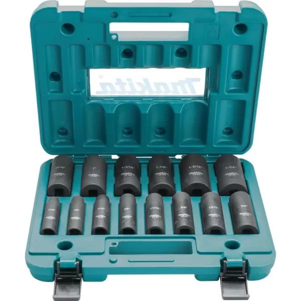 Makita 18V LXT Brushless High Torque 1/2 in. Sq. Drive Impact Wrench Kit with Bonus 14 Pc. 1/2 in. Drive Deep Well Socket Set