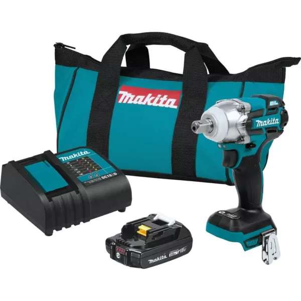 Makita 18-Volt LXT Compact Brushless 1/2 in. 3-Speed Impact Wrench Kit with bonus 18-Volt LXT Cordless L.E.D. Flashlight