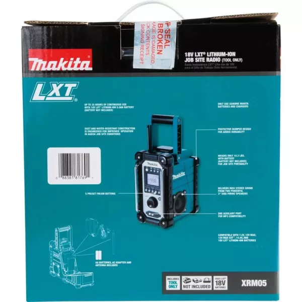 Makita 18-Volt LXT Lithium-Ion Cordless Job Site Radio (Tool-Only)