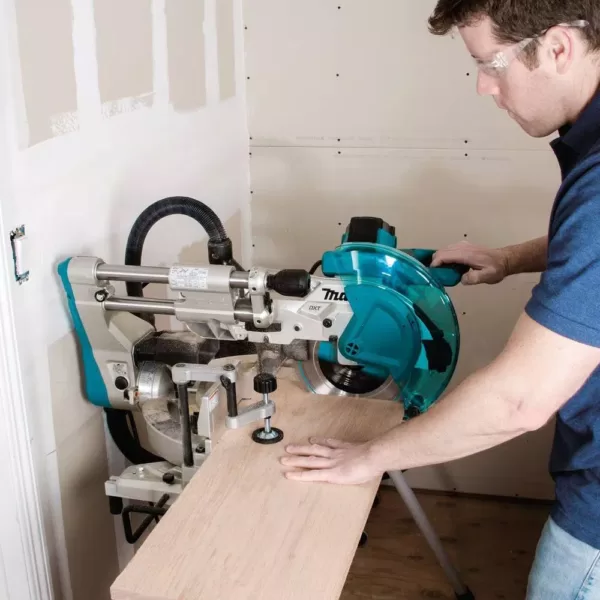 Makita 15 Amp 10 in. Dual Bevel Sliding Compound Miter Saw with Laser with Bonus Pneumatic 2 in. 18-Gauge Brad Nailer