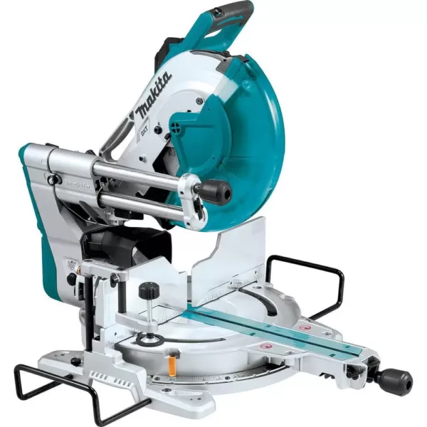 Makita 15 Amp 12 in. Dual-Bevel Sliding Compound Miter Saw with Laser with Bonus Pneumatic 2 in. 18-Gauge Brad Nailer