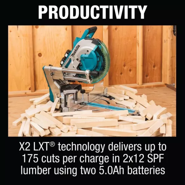 Makita 18-Volt X2 LXT Lithium-Ion (36-Volt) 12 in. Brushless Dual-Bevel Sliding Compound Miter Saw AWS Capable (Tool-Only)