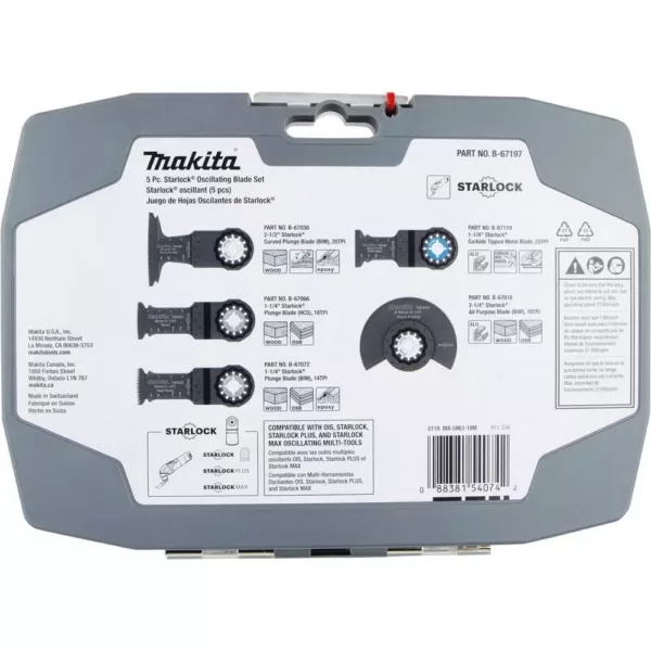 Makita 5 Pc. Starlock Oscillating Blade Set