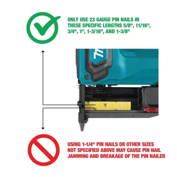 Makita 18-Volt LXT Lithium-Ion 23-Gauge Cordless Pin Nailer (Tool-Only)