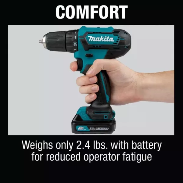 Makita 12-Volt MAX CXT Lithium-Ion Cordless 3/8 in. Driver Drill Kit, 2.0 Ah