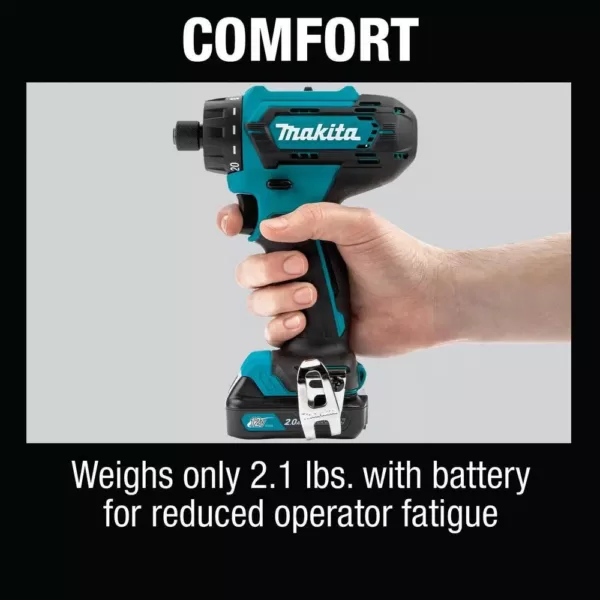 Makita 12-Volt max CXT Lithium-Ion Cordless1/4 in. Hex Screwdriver Kit, 2.0Ah