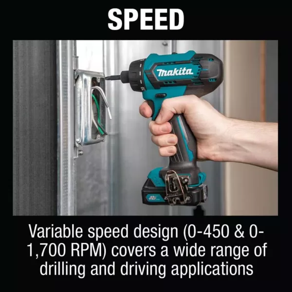 Makita 12-Volt max CXT Lithium-Ion Cordless1/4 in. Hex Screwdriver Kit, 2.0Ah