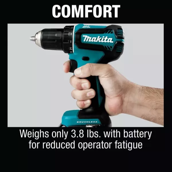 Makita 18-Volt LXT Lithium-Ion Brushless Cordless 1/2 in. Driver-Drill Kit, 3.0Ah