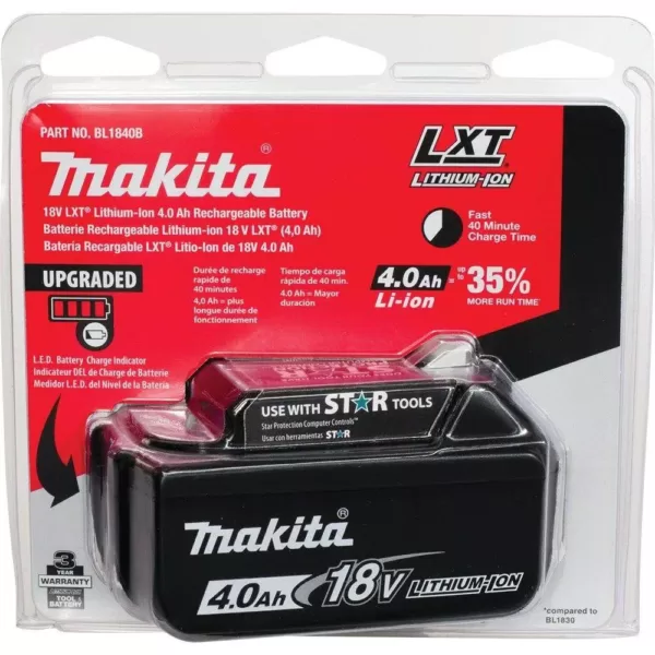 Makita 18-Volt LXT 4.0 Ah Battery and Rapid Optimum Charger Starter Pack with Bonus 18V LXT 1/4 in. Cordless Impact Driver