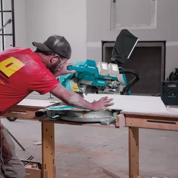 Makita 18-Volt X2 LXT Brushless Cordless Rear Handle 7-1/4 in. Circular Saw w/Bonus Miter Saw, 2 Batteries 5.0 Ah