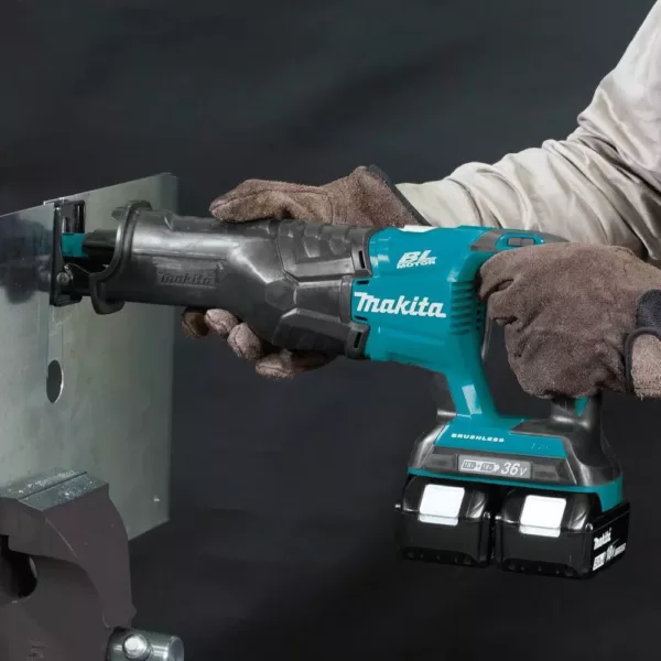 Makita 18-Volt X2 LXT Lithium-Ion (36-Volt) Brushless Cordless Reciprocating Saw Kit (5.0Ah) with 2 Batteries 5.0Ah and Charger