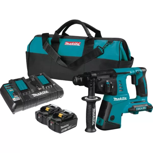 Makita 18-Volt X2 LXT Li-Ion (36-Volt) 1 in. Cordless SDS-Plus Concrete/Masonry Rotary Hammer Drill with (2) Batteries 5.0Ah