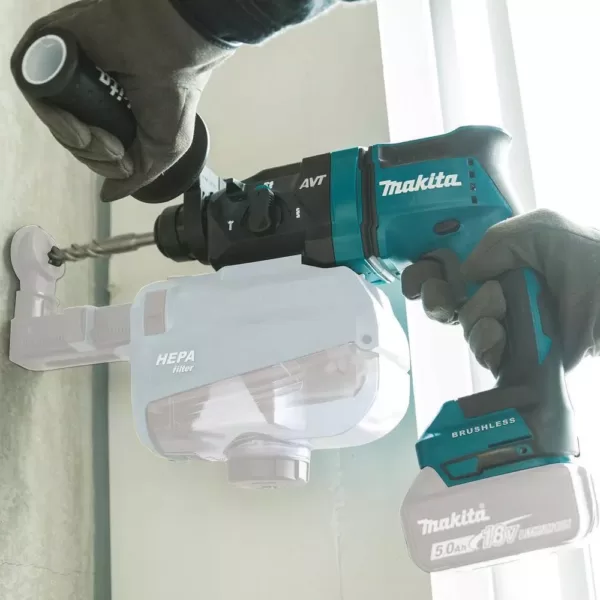 Makita 18-Volt 11/16 in. LXT Lithium-Ion Brushless Cordless AVT Rotary Hammer (Tool-Only), Accepts SDS-Plus Bits, AWS Capable