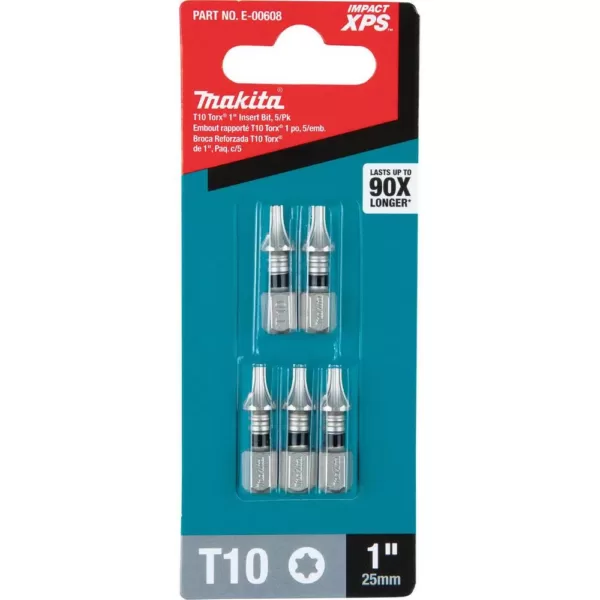 Makita IMPACT XPS T10 Torx 1 in. Insert Bit (5-Pack)